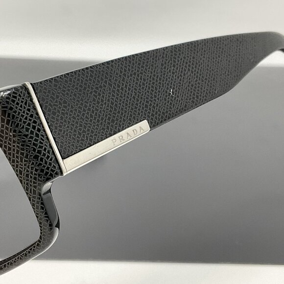Prada VPR 20H 7JS 1O1 Sunglasses Eyeglasses Black Snakeskin Pattern Rectangular main image 9